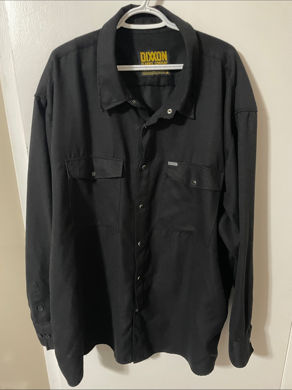 DIXXON Black Long-Sleeve Snap Closure Shirt Size 5XL